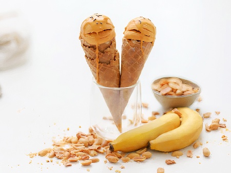 Домашен бананов сладолед с фъстъчено масло (без млечни продукти) - снимка на рецептата